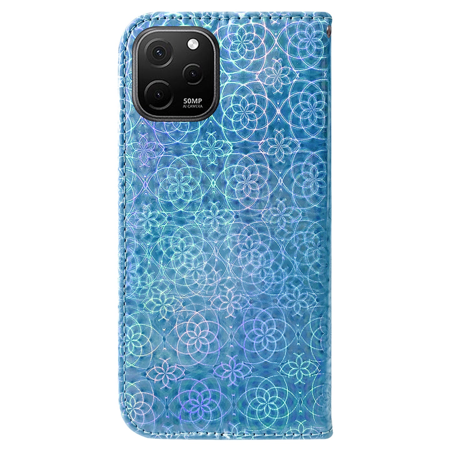 For Huawei nova Y61 4G / Enjoy 50z 4G Dazzling Flower Pattern Stand Phone Case PU Leather Phone Wallet Cover