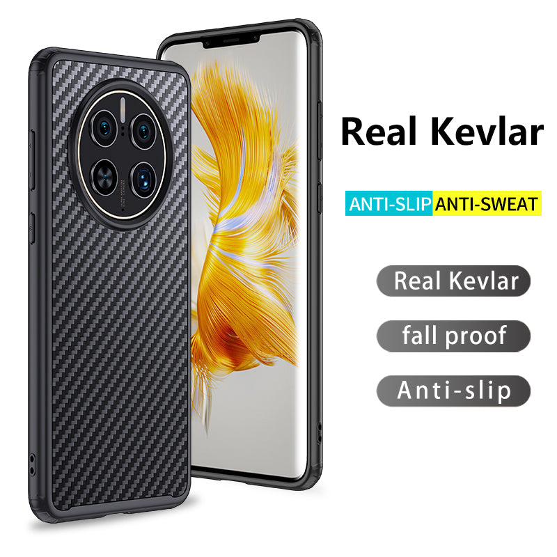 For Huawei Mate 50 Pro 4G Kevlar Fiber TPU Drop-resistant Phone Case Magnetic Back Cover
