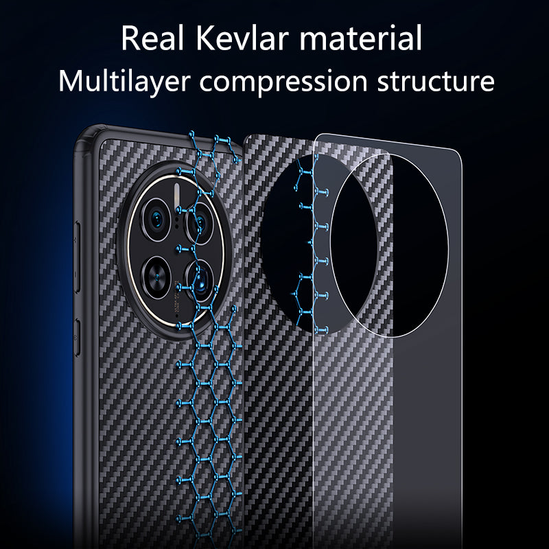 For Huawei Mate 50 Pro 4G Kevlar Fiber TPU Drop-resistant Phone Case Magnetic Back Cover