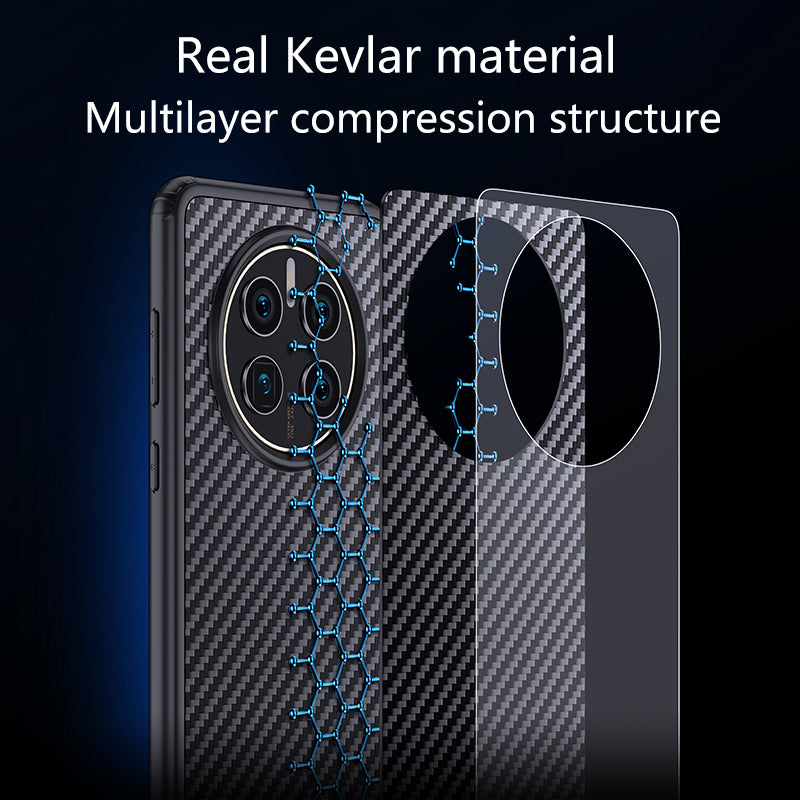 For Huawei Mate 50E 4G / Mate 50 4G Magnetic Cellphone Back Cover Kevlar Fiber TPU Anti-drop Phone Case