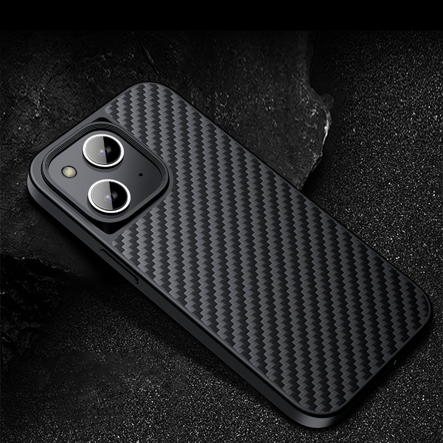 For iPhone 13 6.1 inch Kevlar Fiber TPU Drop-resistant Phone Cover Magnetic Protective Back Case