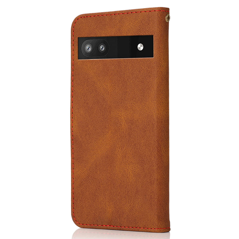 For Google Pixel 7a Splicing Wallet Phone Case Folio Flip PU Leather Stand Phone Cover