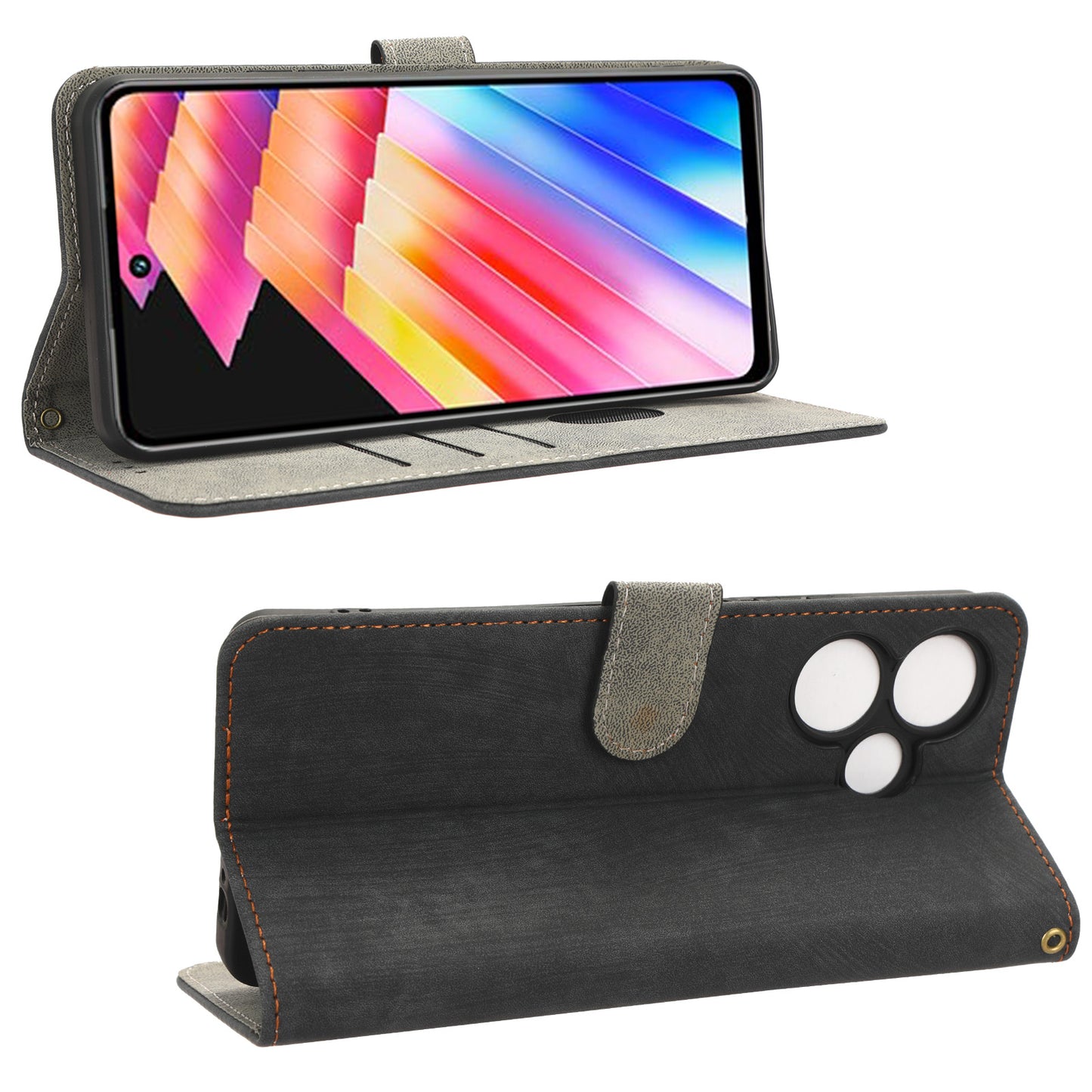 For Infinix Hot 30i X669 / Hot 30i NFC Drop-proof Stand Cover RFID Blocking Wallet Leather Case with Strap