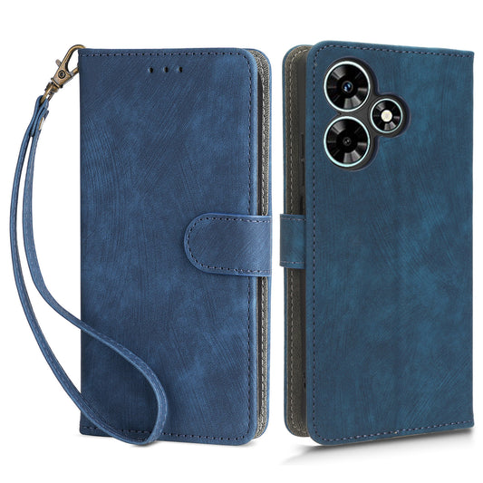 For Infinix Hot 30i X669 / Hot 30i NFC Drop-proof Stand Cover RFID Blocking Wallet Leather Case with Strap