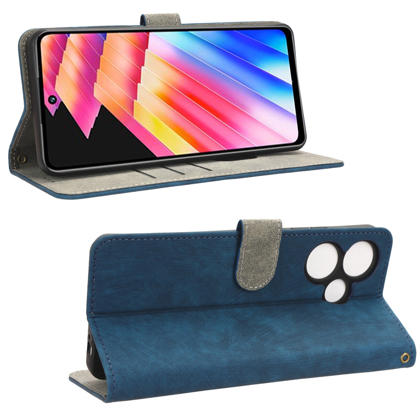 For Infinix Hot 30i X669 / Hot 30i NFC Drop-proof Stand Cover RFID Blocking Wallet Leather Case with Strap