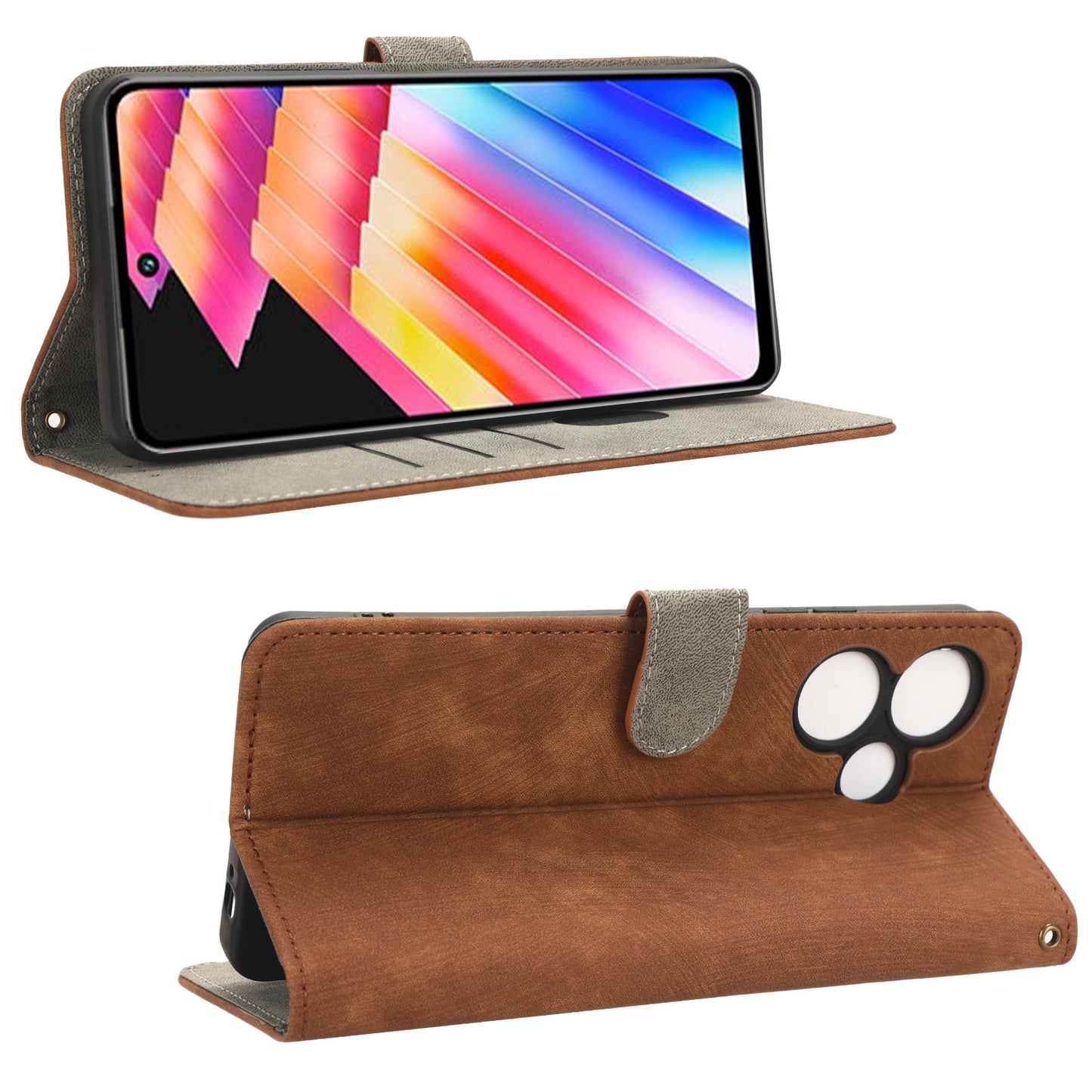 For Infinix Hot 30i X669 / Hot 30i NFC Drop-proof Stand Cover RFID Blocking Wallet Leather Case with Strap