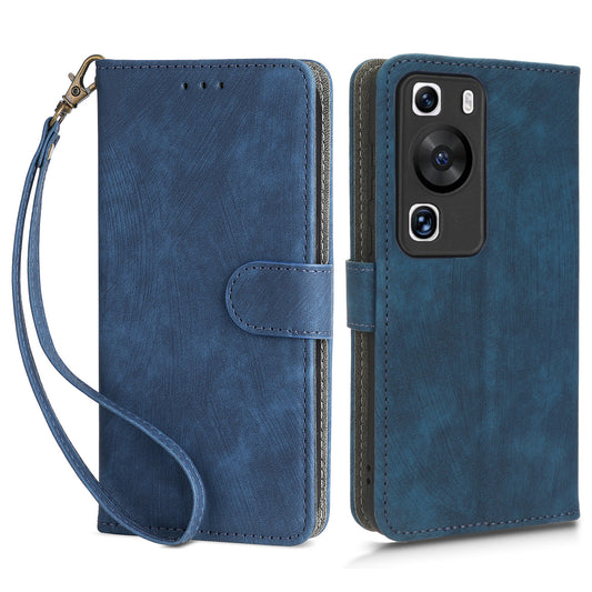 For Huawei P60 / P60 Pro Anti-collision Stand Cover RFID Blocking Wallet Leather Case with Strap