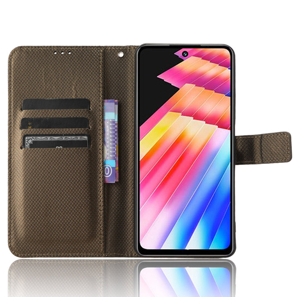 For Infinix Hot 30i / Hot 30i NFC X669 Leather Phone Case Diamond Texture Flip Stand Wallet Cover