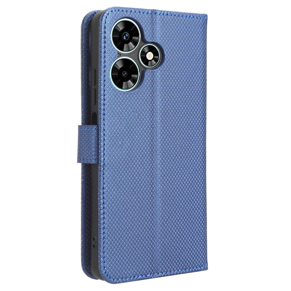 For Infinix Hot 30i / Hot 30i NFC X669 Leather Phone Case Diamond Texture Flip Stand Wallet Cover