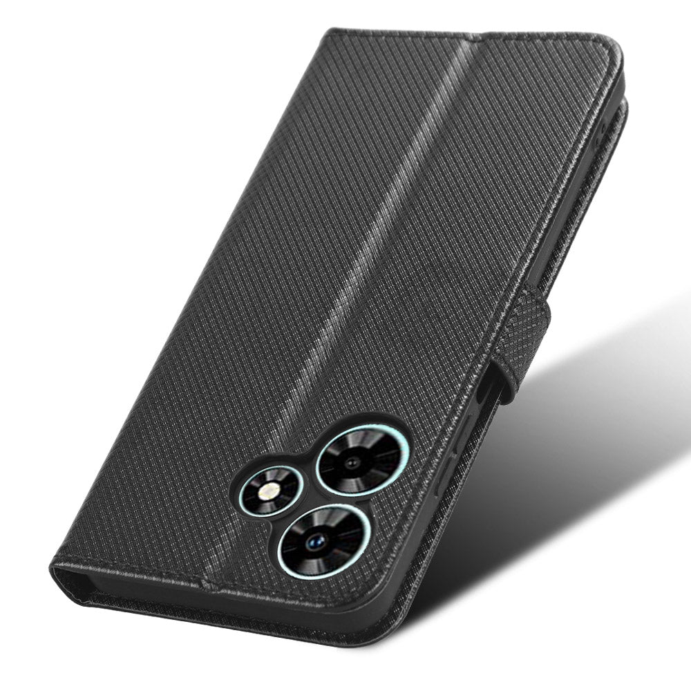 For Infinix Hot 30i / Hot 30i NFC X669 Leather Phone Case Diamond Texture Flip Stand Wallet Cover
