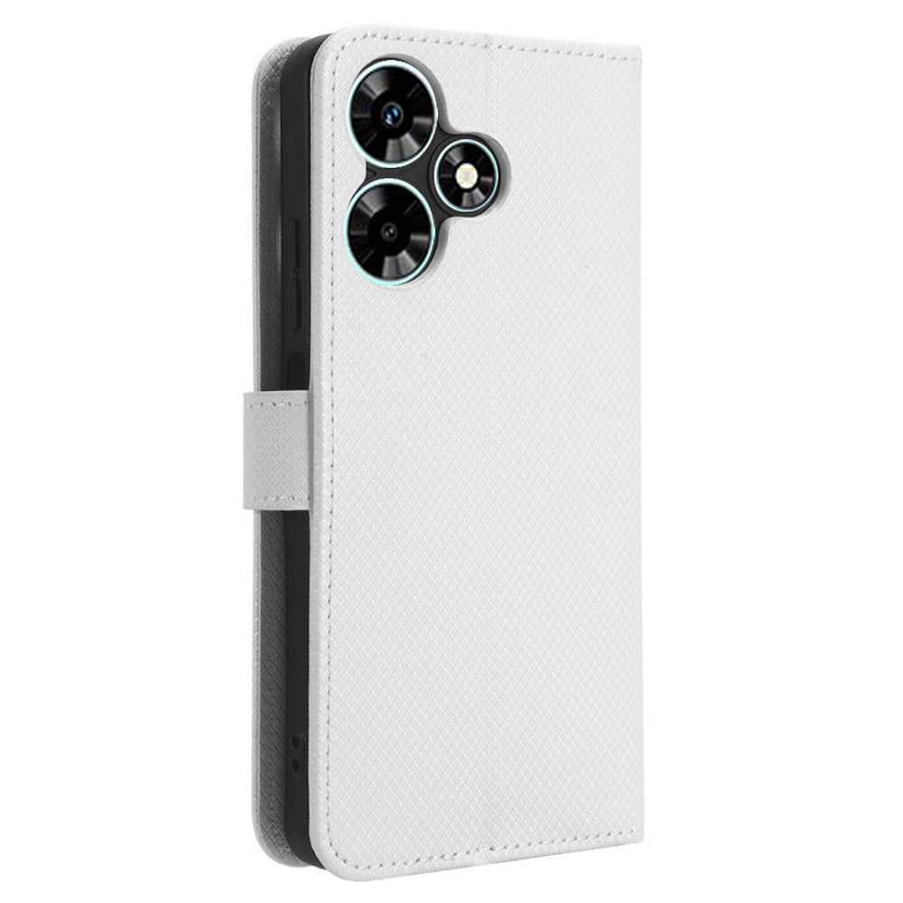 For Infinix Hot 30i / Hot 30i NFC X669 Leather Phone Case Diamond Texture Flip Stand Wallet Cover