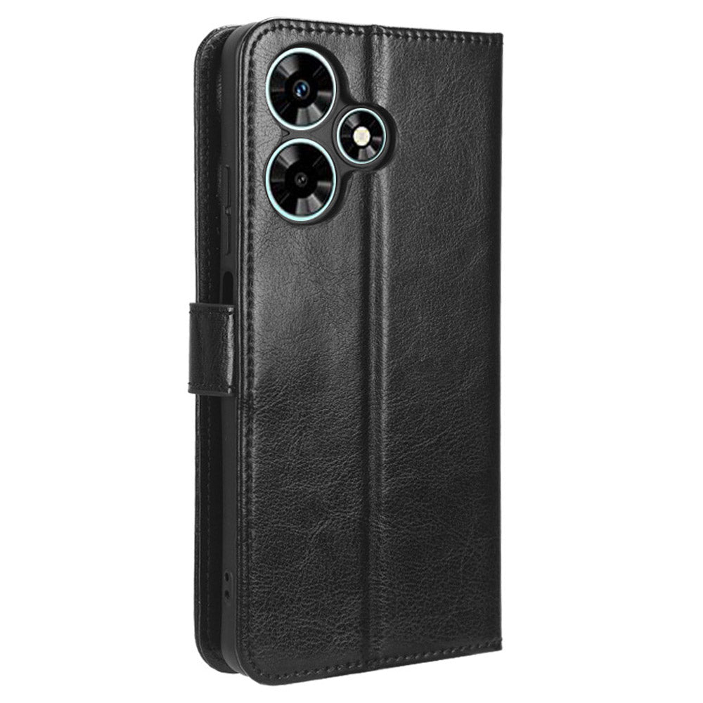 For Infinix Hot 30i / Hot 30i NFC X669 Wallet Phone Case PU Leather Crazy Horse Texture Flip Stand Cover