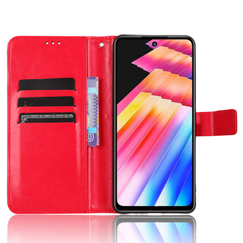 For Infinix Hot 30i / Hot 30i NFC X669 Wallet Phone Case PU Leather Crazy Horse Texture Flip Stand Cover