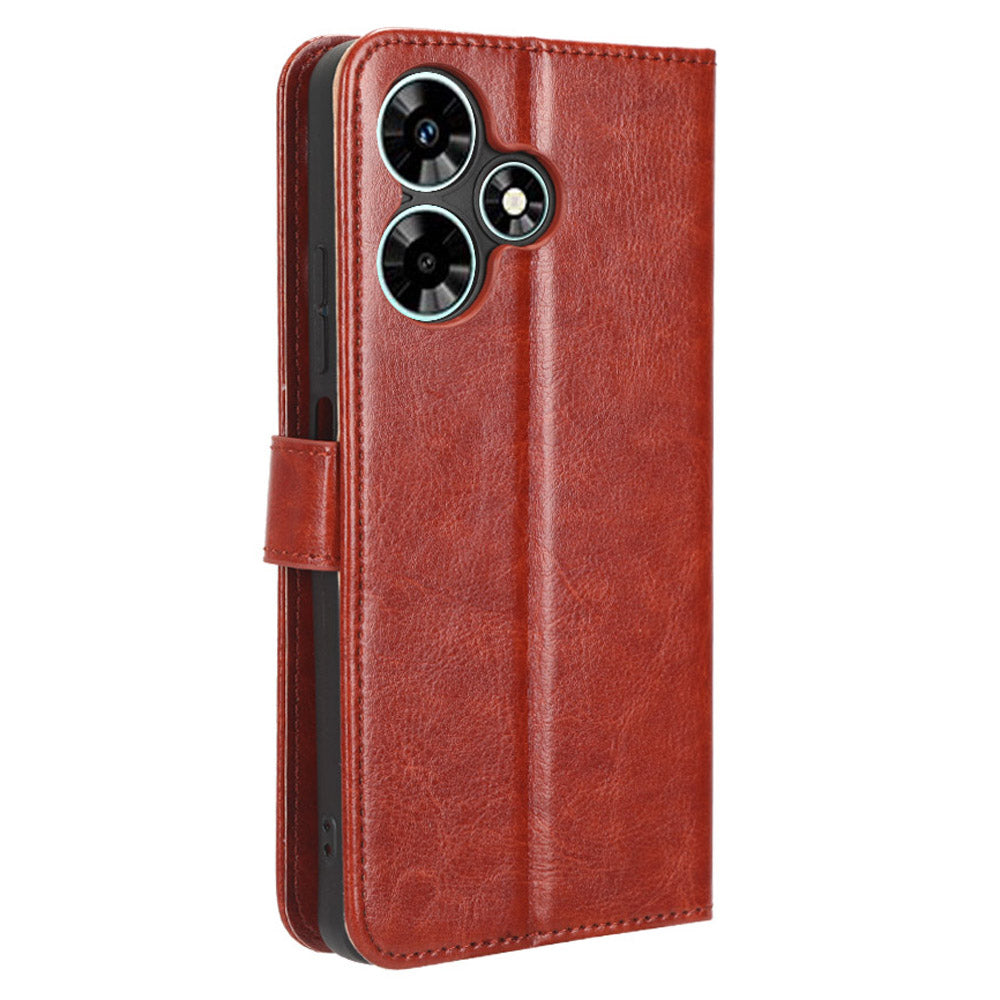 For Infinix Hot 30i / Hot 30i NFC X669 Wallet Phone Case PU Leather Crazy Horse Texture Flip Stand Cover