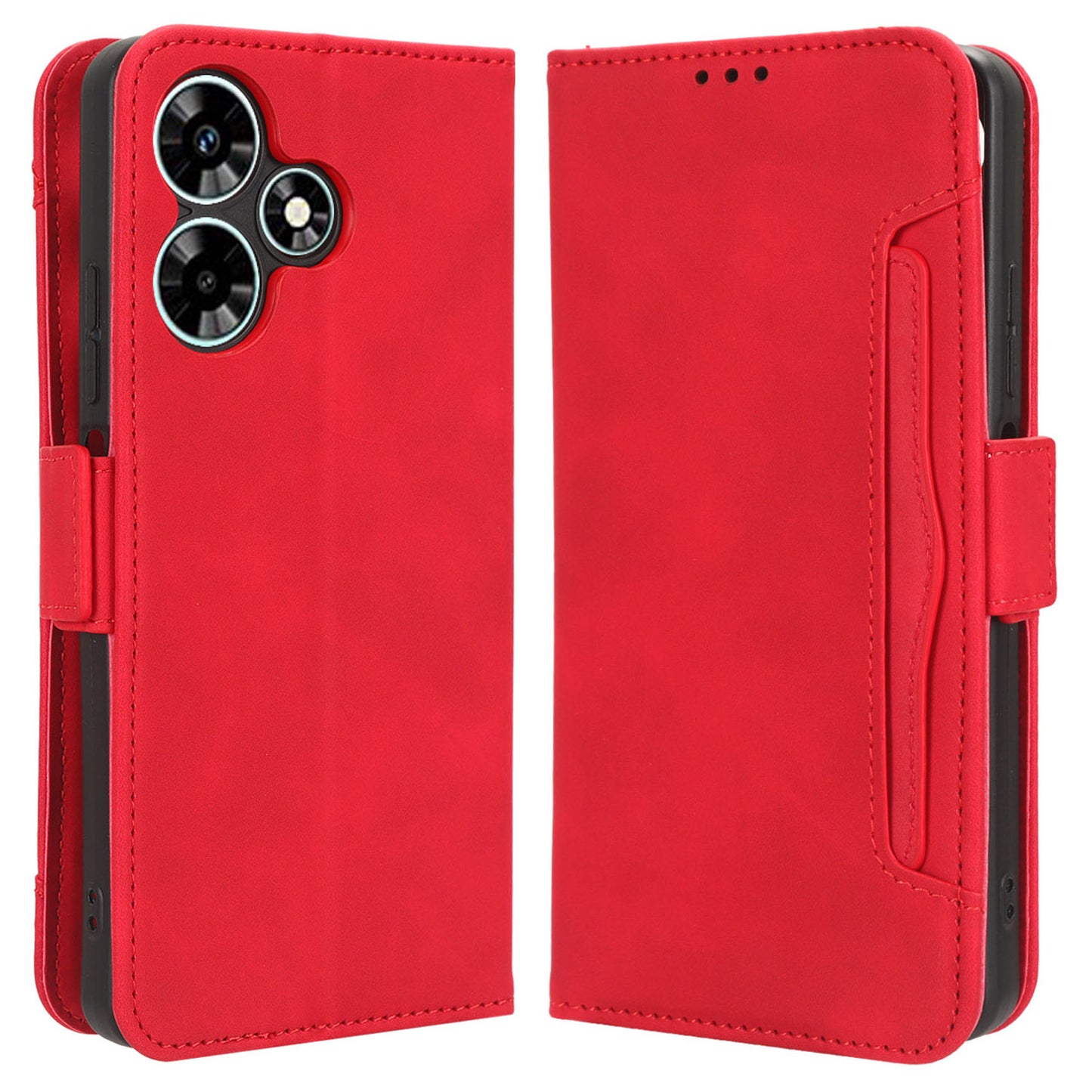 For Infinix Hot 30i / Hot 30i NFC X669 Flip Stand Phone Case PU Leather Multiple Card Slots Wallet Cover