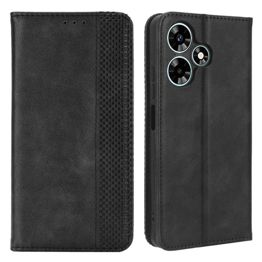 For Infinix Hot 30i / Hot 30i NFC X669 PU Leather Vintage Phone Case Folio Book Stand Wallet Cover
