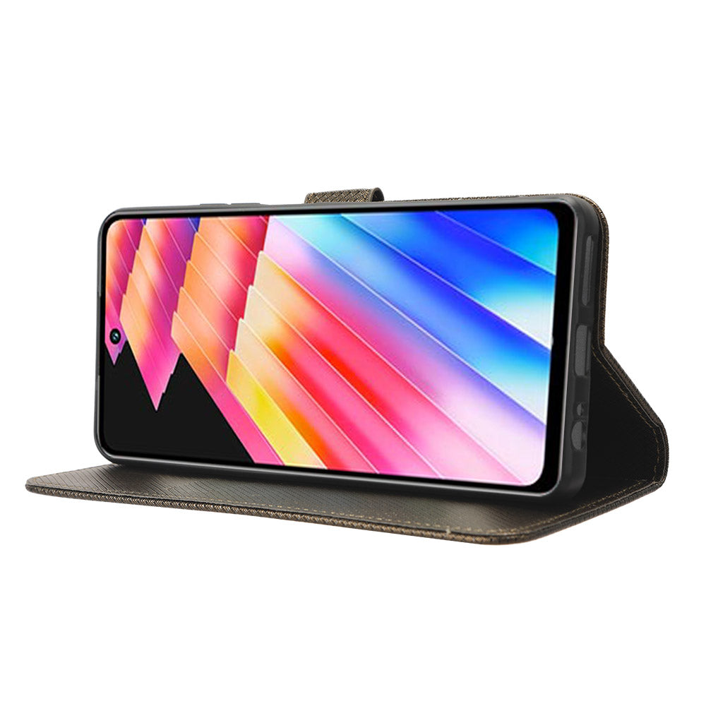 For Infinix Hot 30 X6831 PU Leather Folio Phone Case Wallet Diamond Texture Stand Design Cover