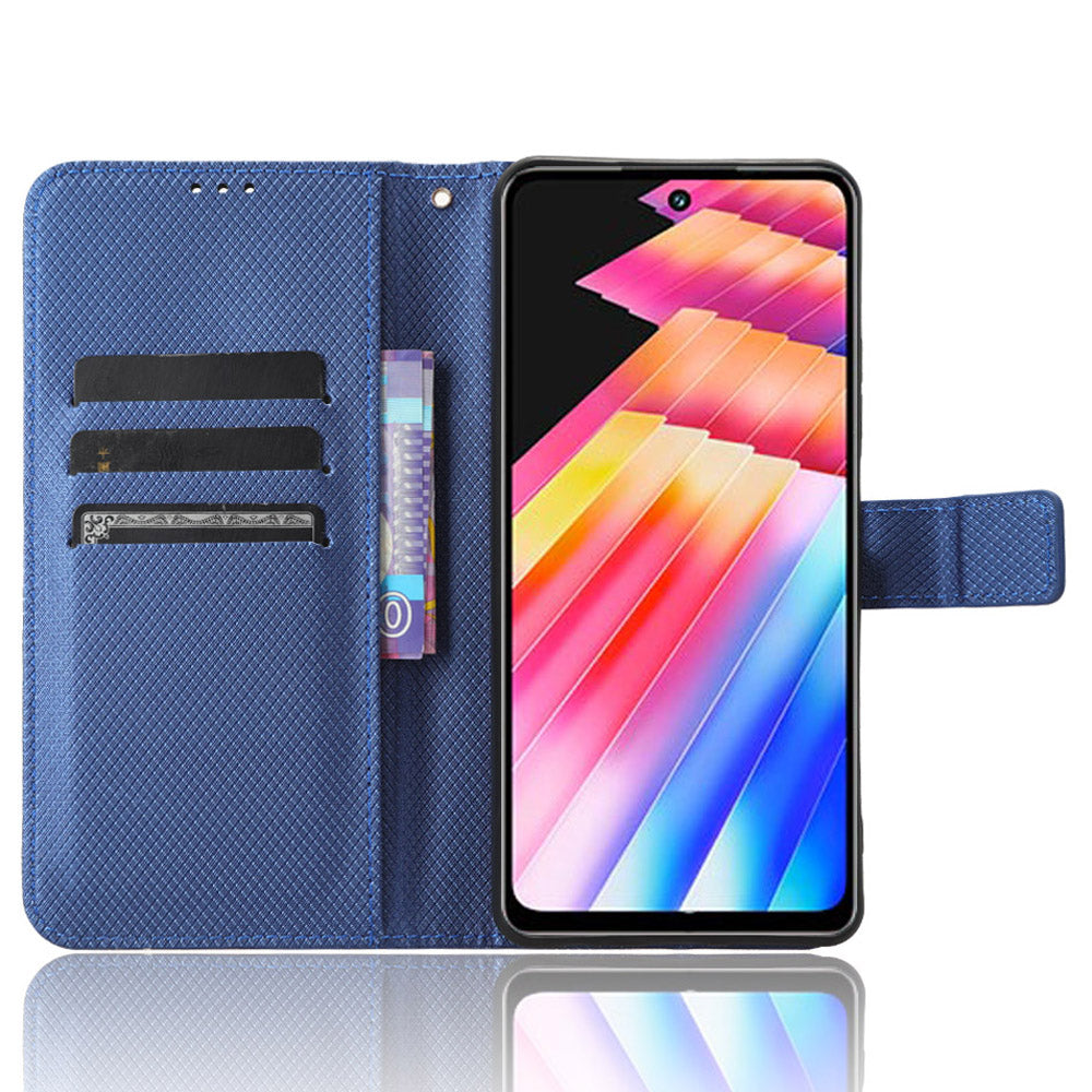 For Infinix Hot 30 X6831 PU Leather Folio Phone Case Wallet Diamond Texture Stand Design Cover