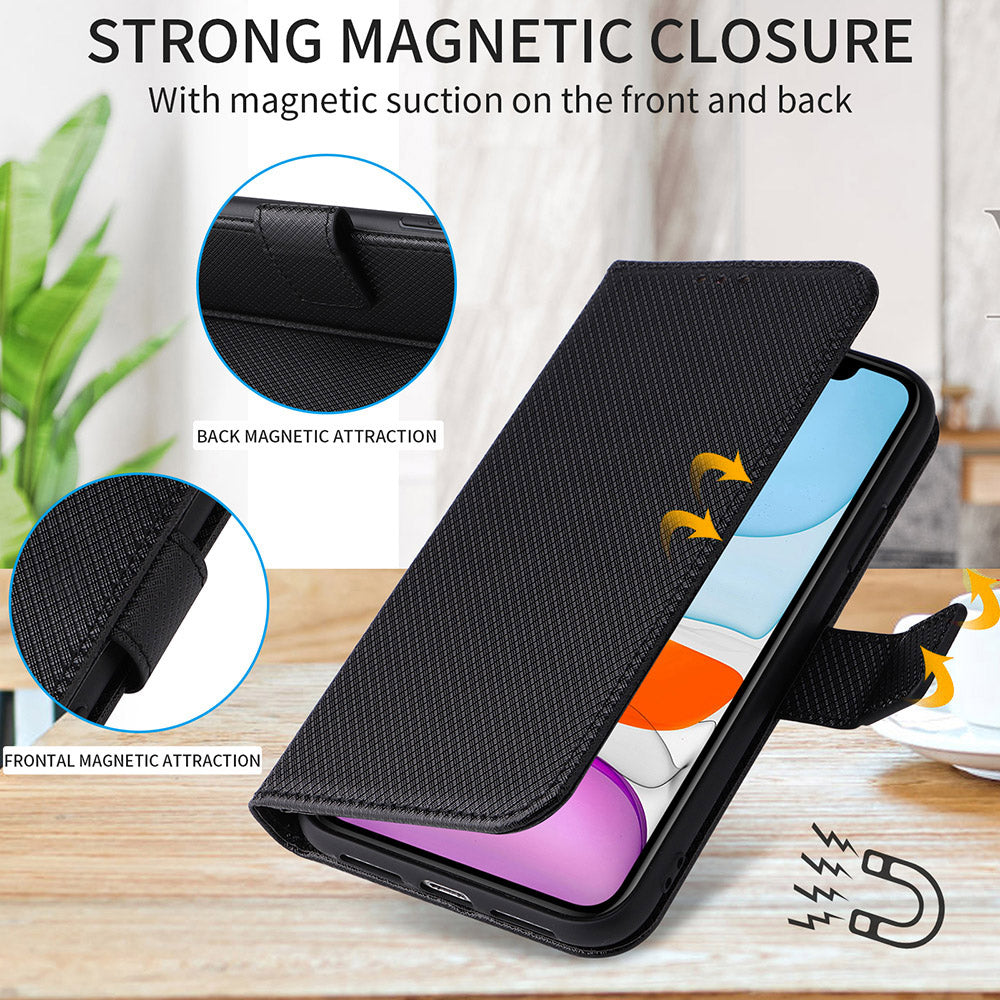 For Infinix Hot 30 X6831 PU Leather Folio Phone Case Wallet Diamond Texture Stand Design Cover