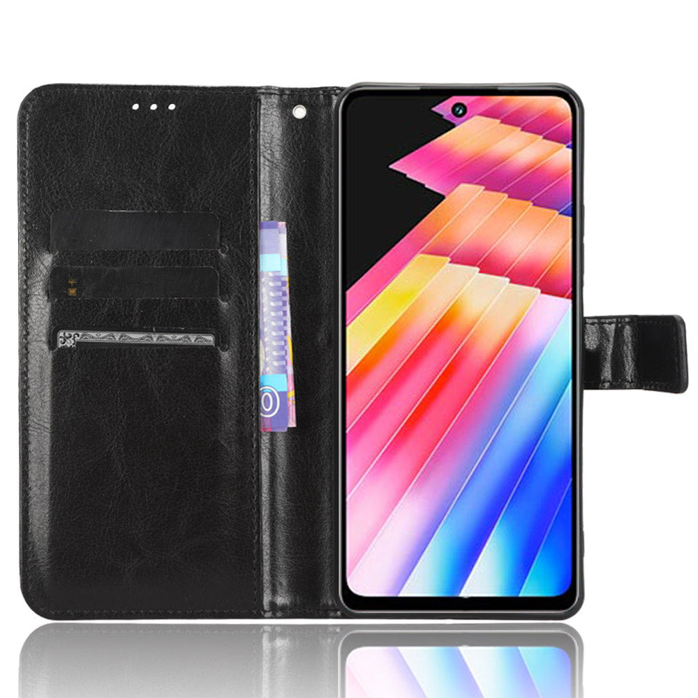 For Infinix Hot 30 X6831 PU Leather Crazy Horse Texture Phone Case Stand Feature Flip Wallet Cover