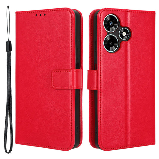 For Infinix Hot 30 X6831 PU Leather Crazy Horse Texture Phone Case Stand Feature Flip Wallet Cover