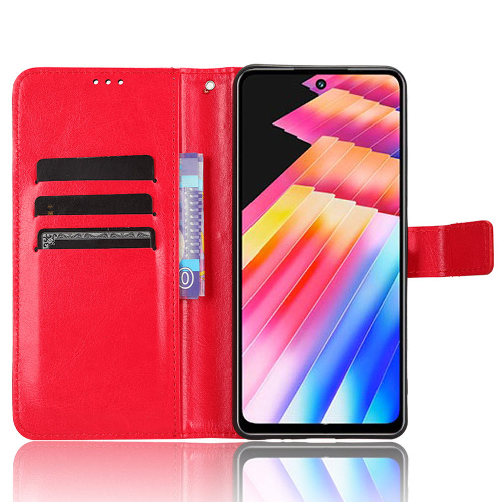 For Infinix Hot 30 X6831 PU Leather Crazy Horse Texture Phone Case Stand Feature Flip Wallet Cover