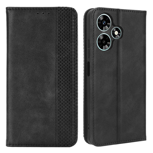 For Infinix Hot 30 X6831 PU Leather Flip Folio Case Retro Texture Stand Wallet Magnetic Cell Phone Cover