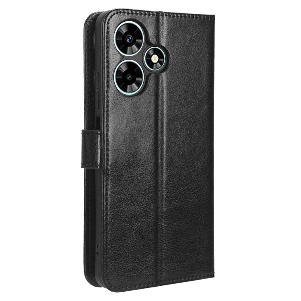 For Infinix Hot 30 Play Crazy Horse Texture Protective Stand Shell PU Leather Wallet Phone Case