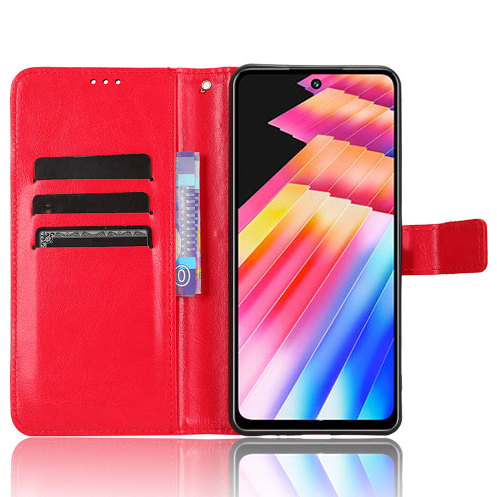 For Infinix Hot 30 Play Crazy Horse Texture Protective Stand Shell PU Leather Wallet Phone Case