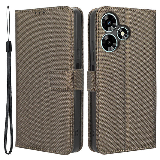 For Infinix Hot 30 Play Leather Phone Cover Diamond Texture Flip Stand Wallet Case