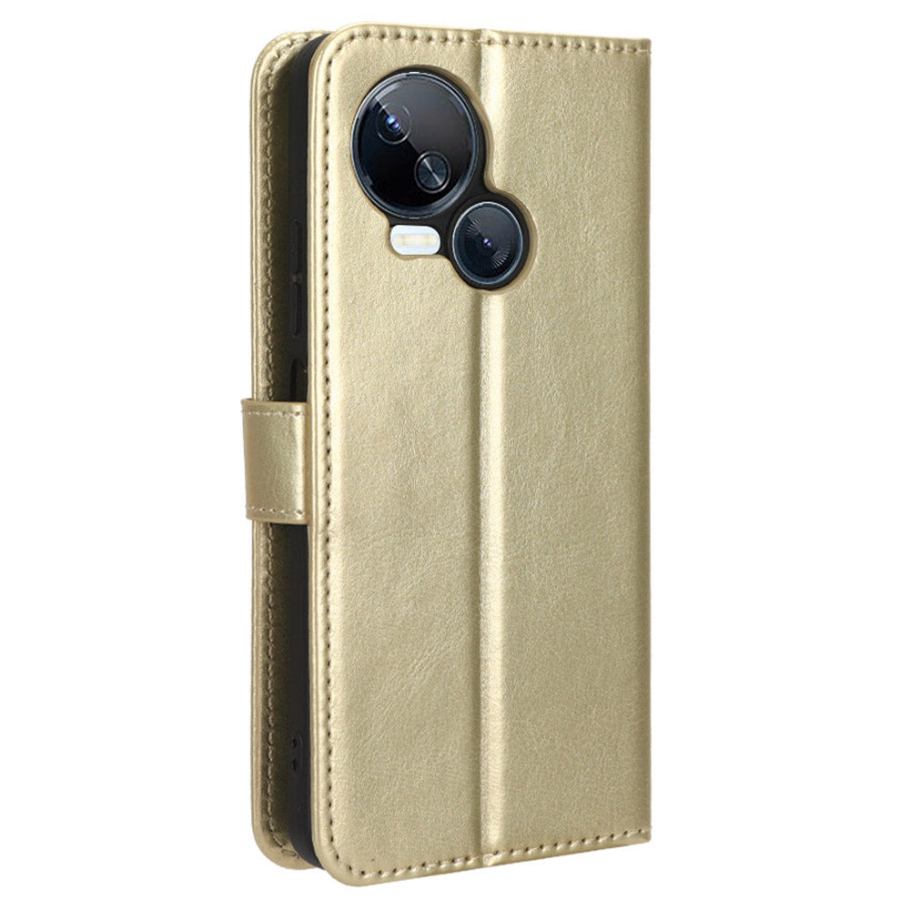 For Tecno Spark 10 5G PU Leather Crazy Horse Texture Phone Cover Flip Stand Wallet Case