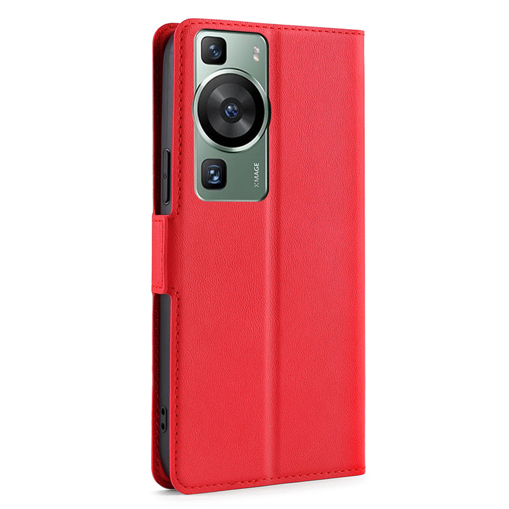 Shockproof Phone Case for Huawei P60 / P60 Pro PU Leather Anti-Drop Flip Cover with Card Slot Stand