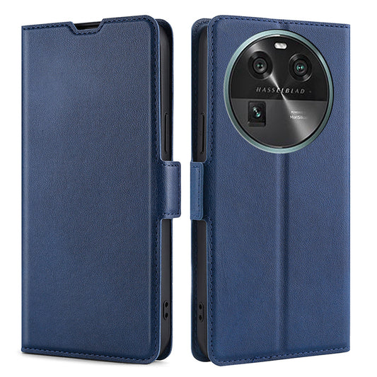 For Oppo Find X6 Fall-proof PU Leather Card Slot Phone Flip Case Stand Protective Cover