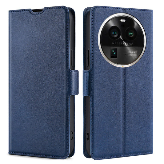 For Oppo Find X6 Pro Fall-proof Card Slot Phone Flip Case Stand PU Leather Protective Cover