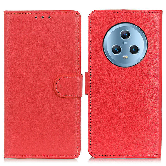 For Honor Magic5 Litchi Texture Anti-drop Phone Case Flip Stand Leather Wallet Cover