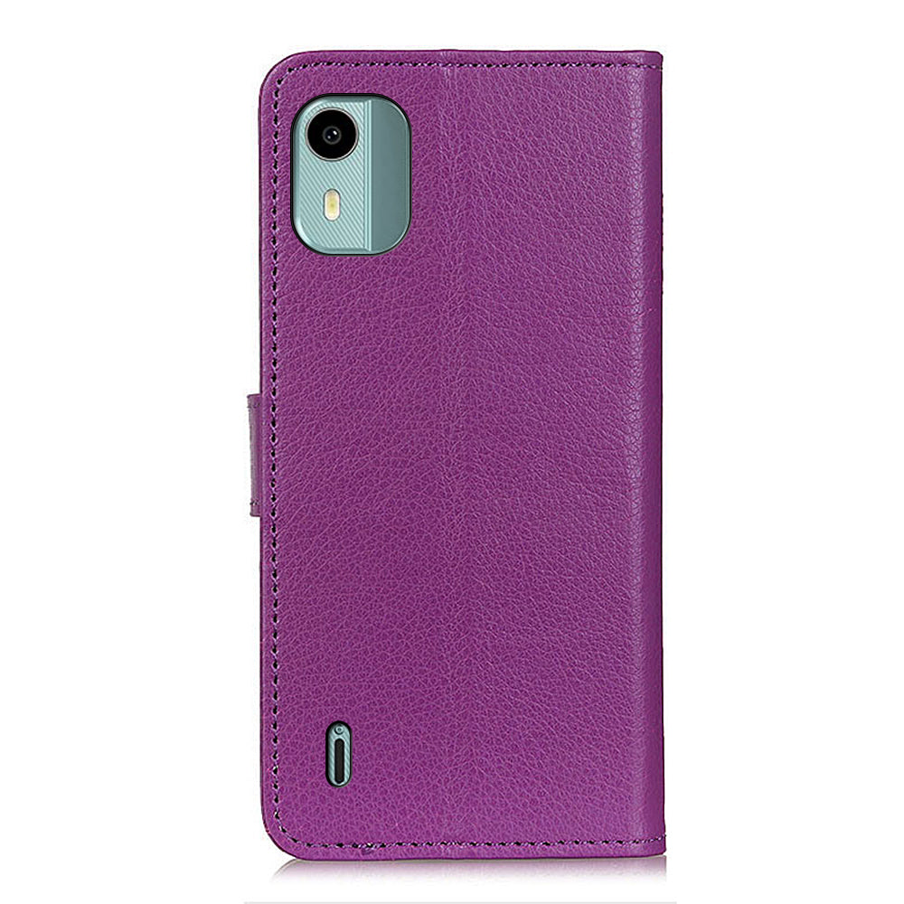 For Nokia C12 4G / C12 Plus / C12 Pro Litchi Texture Leather Wallet Mobile Case Flip Stand Drop-proof Phone Cover