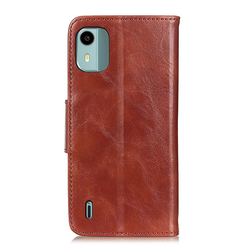 Stand Wallet Phone Case for Nokia C12 4G / C12 Plus / C12 Pro , Split Leather+TPU Crazy Horse Texture Cover