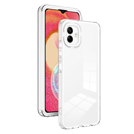 For Samsung Galaxy A04e 4G / F04 4G / M04 4G Shockproof Case 3-in-1 TPU PC Phone Cover with PC Camera Frame