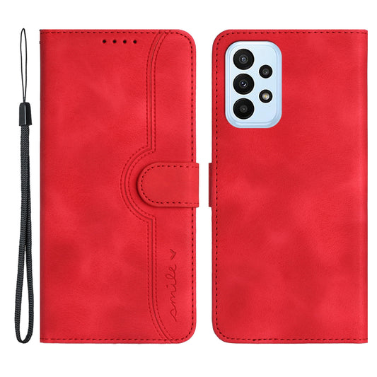 YX003 For Samsung Galaxy A53 5G Phone Shell Wallet PU Leather Imprinted Smile Pattern Phone Stand Case