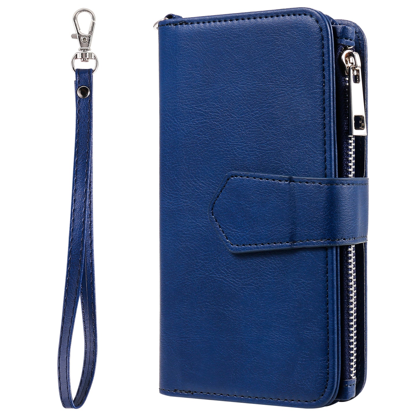 KT Multi-functional Series-4 Leather Phone Case for Samsung Galaxy S23+ , Wallet Stand Zipper Detachable Magnetic Cover