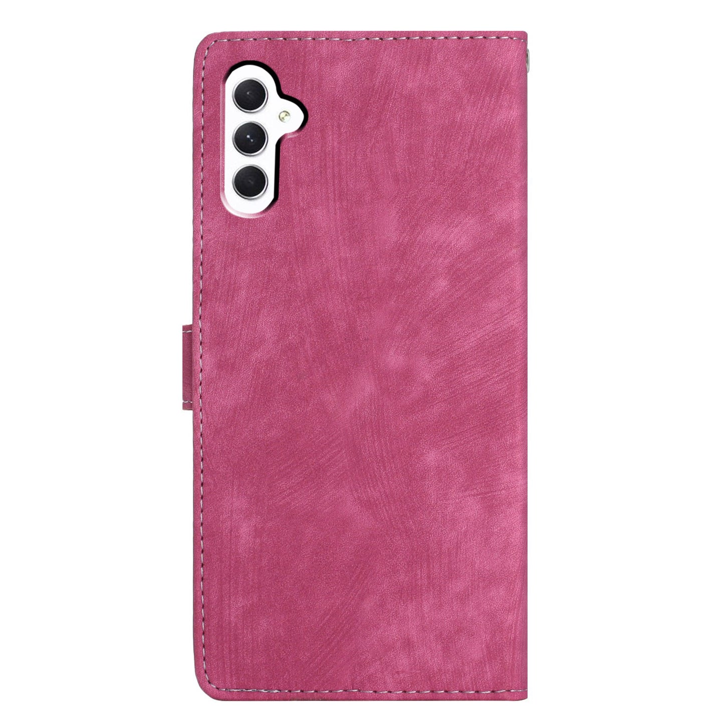 For Samsung Galaxy A24 4G Solid Color Skin-touch Phone Stand Case Leather Wallet Shell