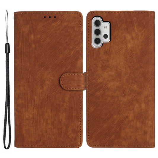 For Samsung Galaxy A32 5G / M32 5G PU Leather Wallet Mobile Case Skin-touch Anti-drop Shell with Stand