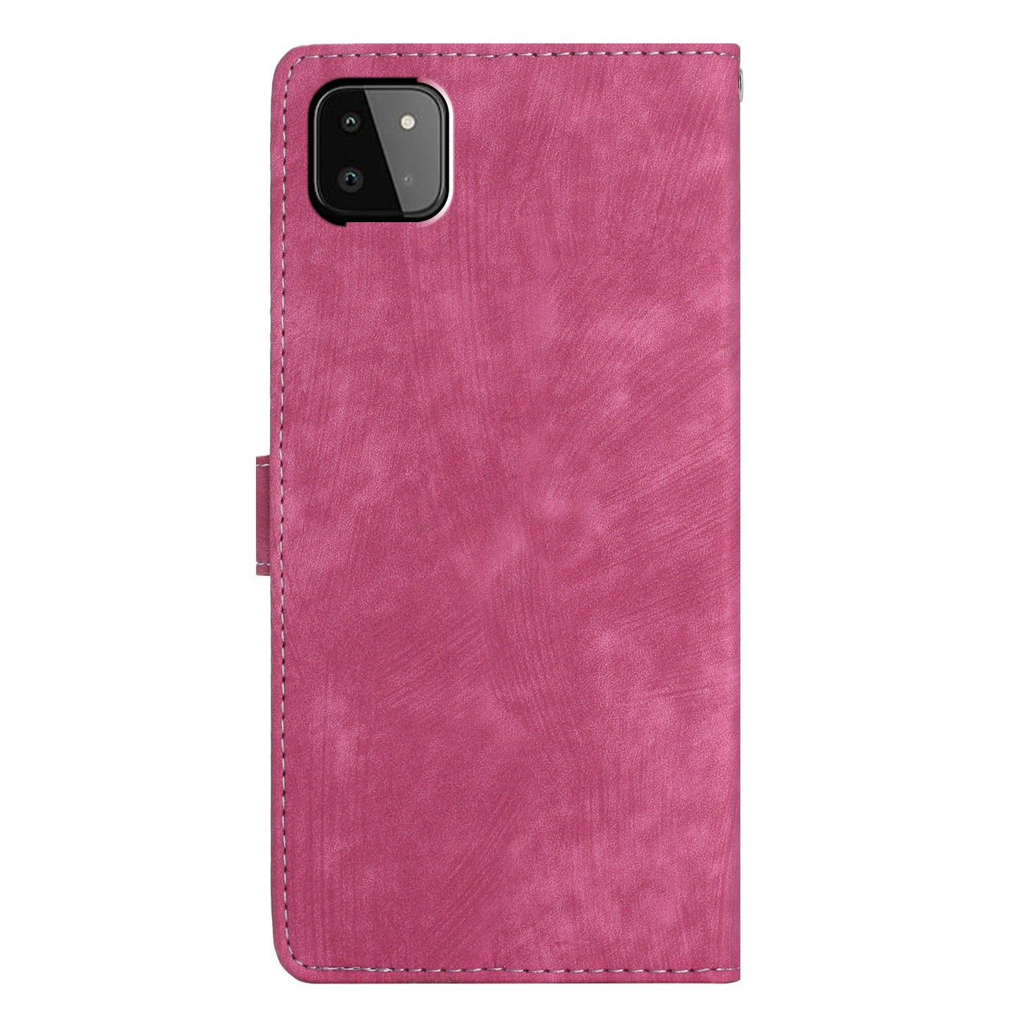 Leather Protective Cover for Samsung Galaxy A22 5G (EU Version) , Solid Color Skin-touch Phone Wallet Stand Case