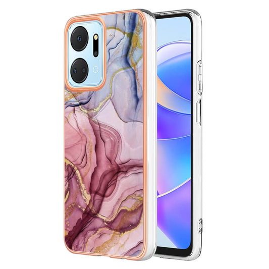 YB IMD Series-16 Style E Phone Case for Honor X7a 5G 2.0mm IMD Marble Pattern Anti-drop TPU Cover