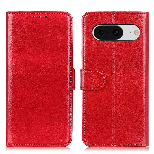For Google Pixel 8 5G PU Leather+TPU Phone Cover Crazy Horse Texture Cellphone Wallet Stand Case