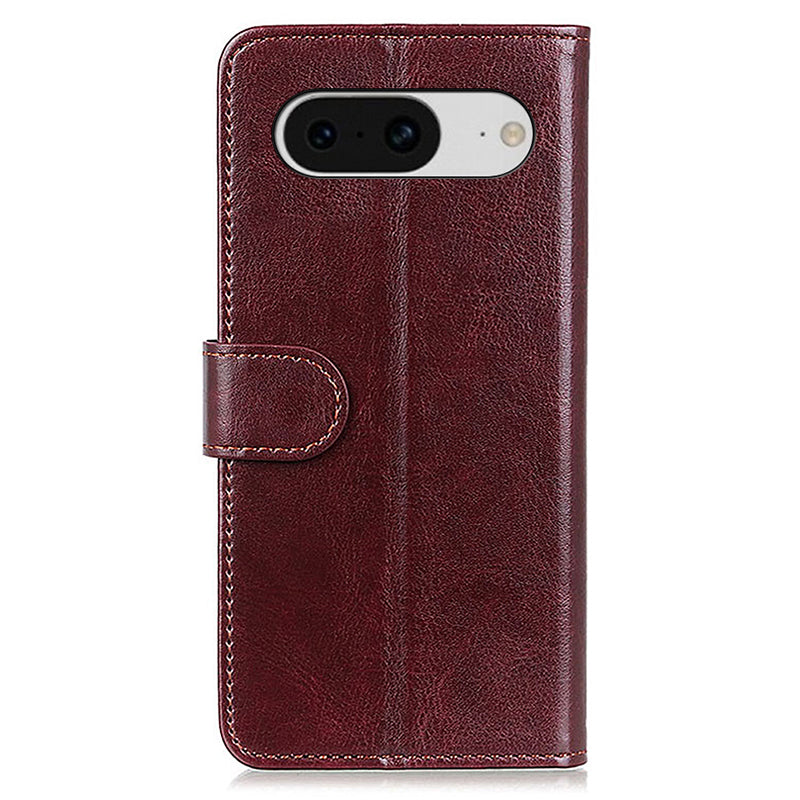 For Google Pixel 8 5G PU Leather+TPU Phone Cover Crazy Horse Texture Cellphone Wallet Stand Case