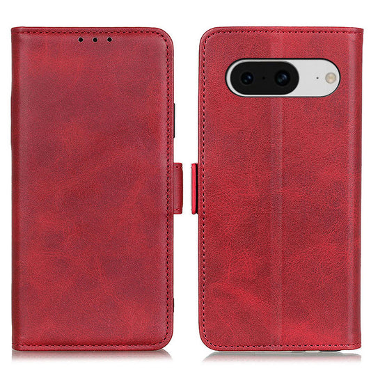 For Google Pixel 8 Cowhide Texture Leather Stand Wallet Case Shockproof Protective Phone Cover