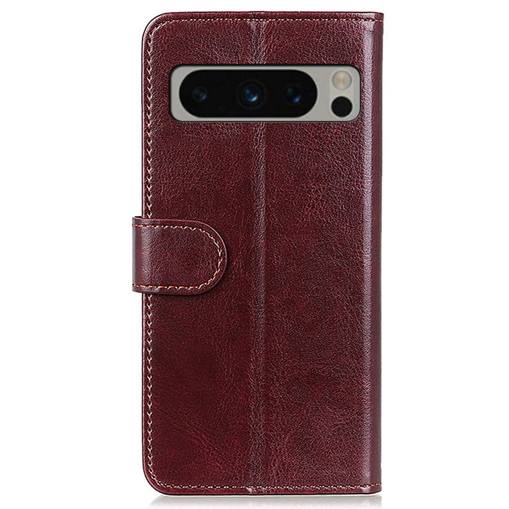 Phone Cover for Google Pixel 8 Pro PU Leather+TPU Wallet Crazy Horse Texture Cellphone Case