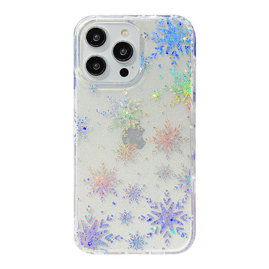 For iPhone 14 Pro IMD Phone Case PC+TPU Glitter Powder Protective Phone Cover