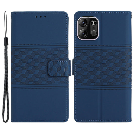 For Tecno Spark Go 2023 4G PU Leather Phone Case Imprinted Rhombus Stand Wallet Cover